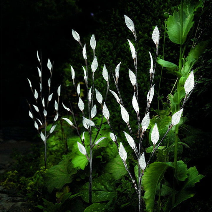 60LED Branch Leaf Tree Solar Power Lawn Light Groud Stake Outdoor Garden Waterproof Yard Lamp Image 4