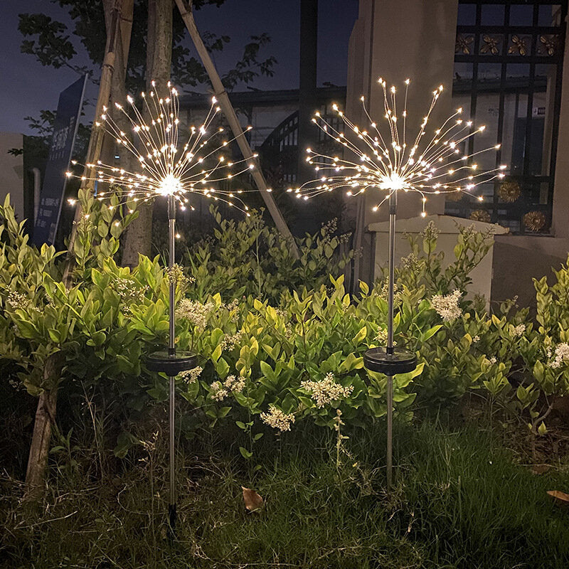 8 Modes 90/200/120 LED Solar Lawn Lamp Copper Wire Firework Lamp Garden Decoration Outdoor Solar Lights Waterproof Image 3