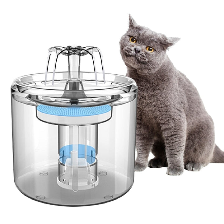 Cat Water Fountain Dog Water Dispenser 88OZ 2.6L Autoxic Pet Drinking Fountain Transparent Upgraded with Filter and Image 2