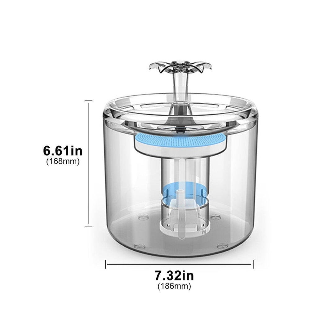 Cat Water Fountain Dog Water Dispenser 88OZ 2.6L Autoxic Pet Drinking Fountain Transparent Upgraded with Filter and Image 4