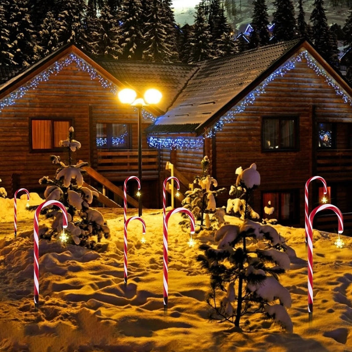 Christmas LED Candy Star Crutch Lamp Christmas Solar Lawn Lamp Outdoor In-Ground Lights Christmas Tree Crutch Lamp Xmas Image 4