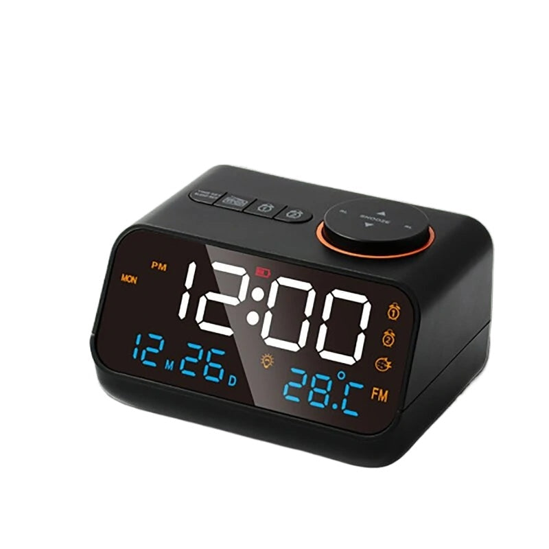 Digital FM Radio Alarm Clock with Dual Alarms, Snooze, Temperature, Date Display, and Memory Function Image 2