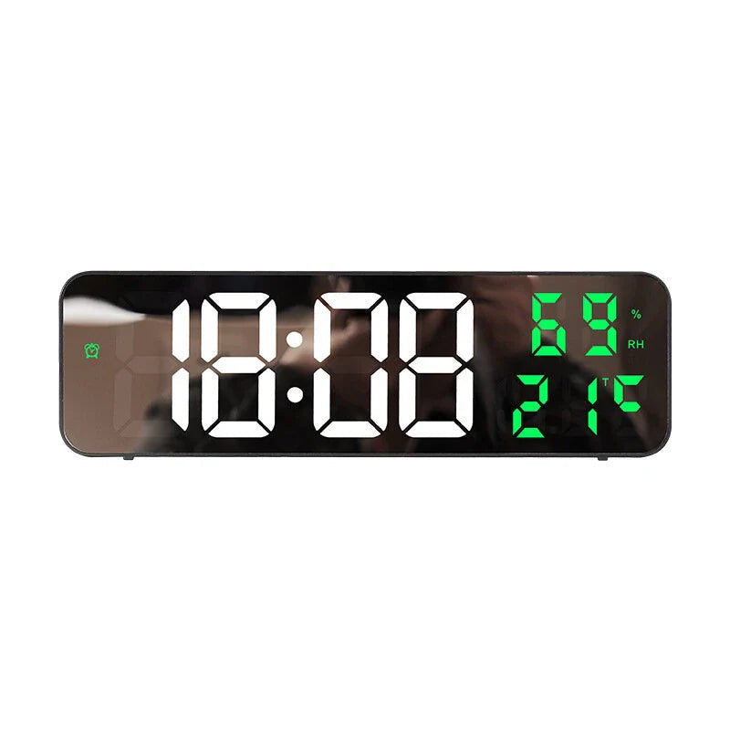 Digital Wall Clock with LED Display, Auto Brightness, Temperature and Humidity Monitor, 12/24H - Ideal for Home, Office, Image 3