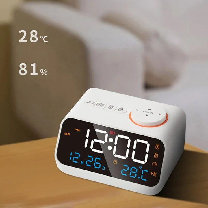 Digital FM Radio Alarm Clock with Dual Alarms, Snooze, Temperature, Date Display, and Memory Function Image 6