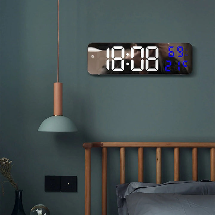 Digital Wall Clock with LED Display, Auto Brightness, Temperature and Humidity Monitor, 12/24H - Ideal for Home, Office, Image 6