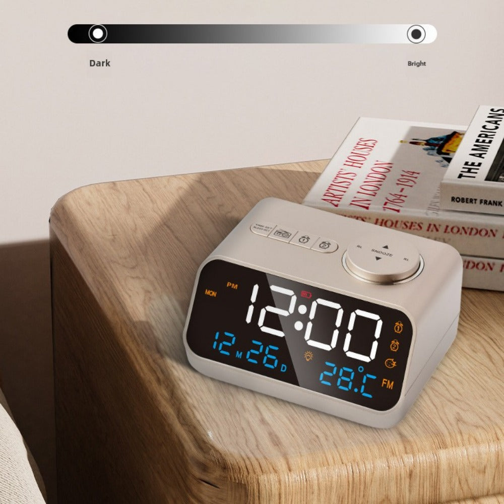 Digital FM Radio Alarm Clock with Dual Alarms, Snooze, Temperature, Date Display, and Memory Function Image 9