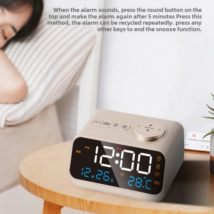 Digital FM Radio Alarm Clock with Dual Alarms, Snooze, Temperature, Date Display, and Memory Function Image 11