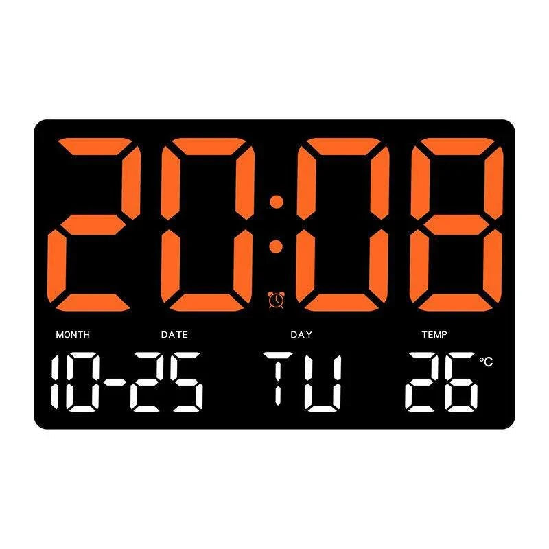 Large Digital Wall Clock with LED Display, Remote Control, Adjustable Brightness, Indoor Temperature, Date, Week, 12/24H Image 5