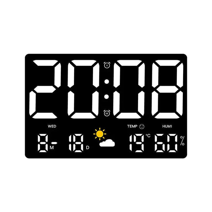 Large Digital Wall Clock with LED Display, Remote Control, Auto Brightness, Temperature, Humidity, Date, Week, 12/24H Image 10