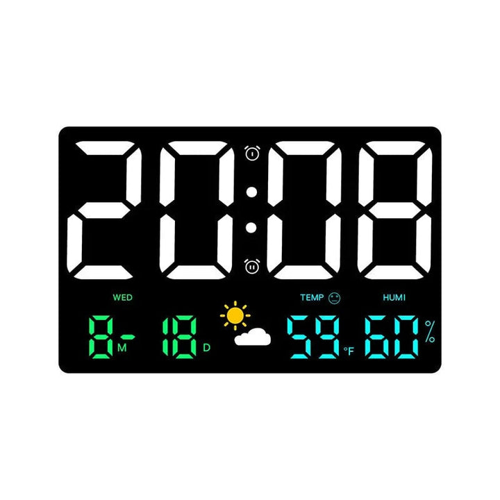 Large Digital Wall Clock with LED Display, Remote Control, Auto Brightness, Temperature, Humidity, Date, Week, 12/24H Image 11