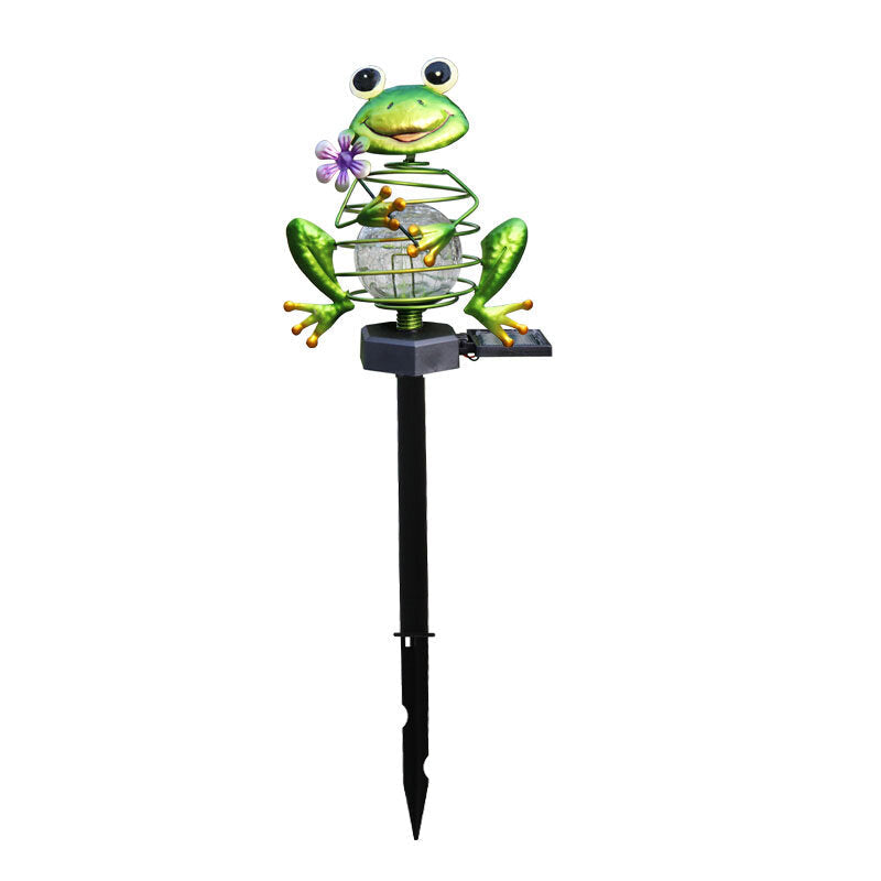 LED Solar Powered Lawn Light Frog Ground Plug Spring Lamp Outdoor Garden Yard Landscape Decoration Image 1