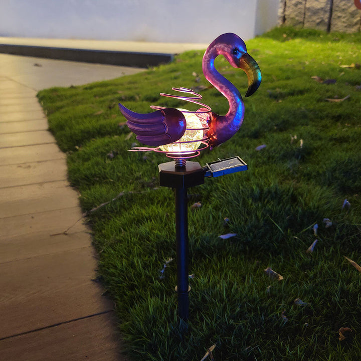 LED Solar Powered Ground Lawn Light Flamingo Bird Spring Stick Lamp Outdoor Garden Yard Decoration Image 8