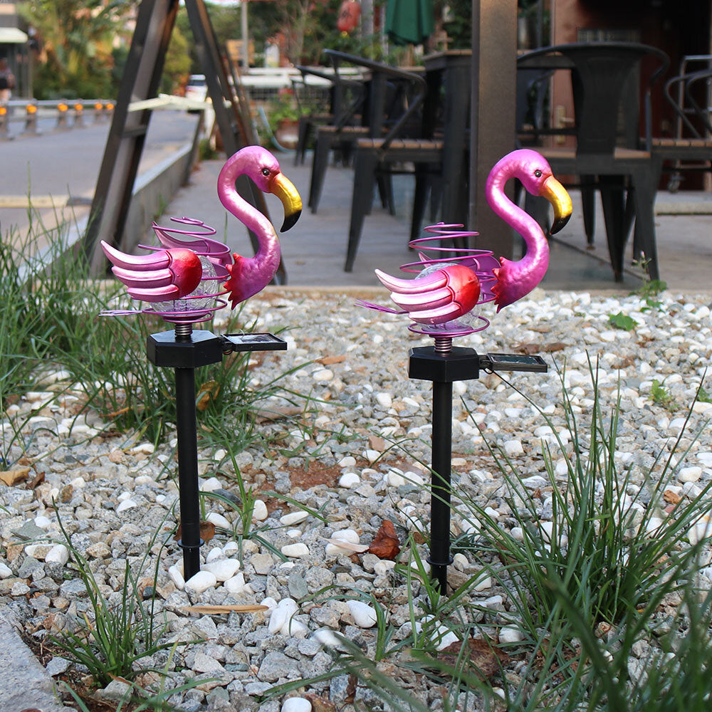 LED Solar Powered Ground Lawn Light Flamingo Bird Spring Stick Lamp Outdoor Garden Yard Decoration Image 9