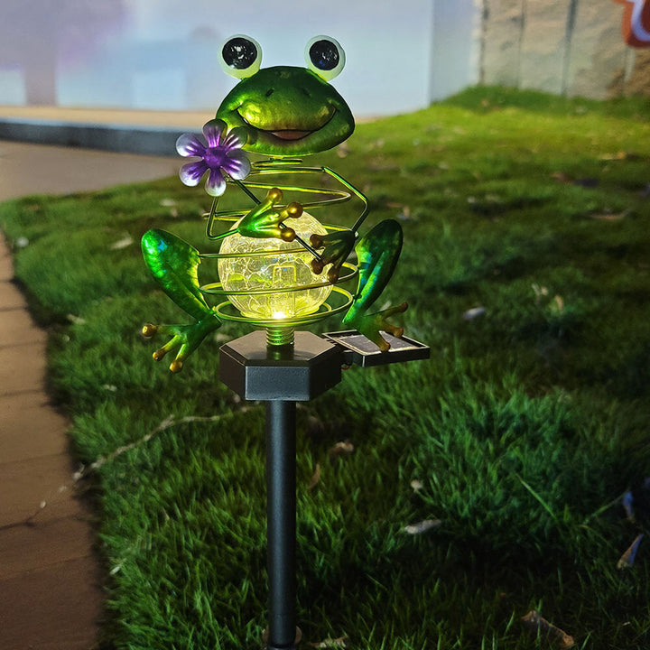 LED Solar Powered Lawn Light Frog Ground Plug Spring Lamp Outdoor Garden Yard Landscape Decoration Image 8