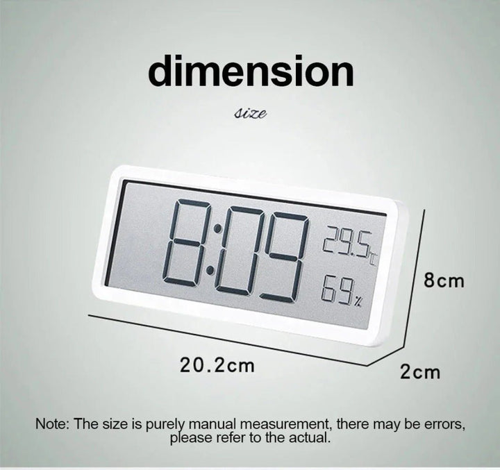 LCD Digital Wall Clock with Temperature, Humidity, and Time Display - Battery Powered Desktop Clock Image 4