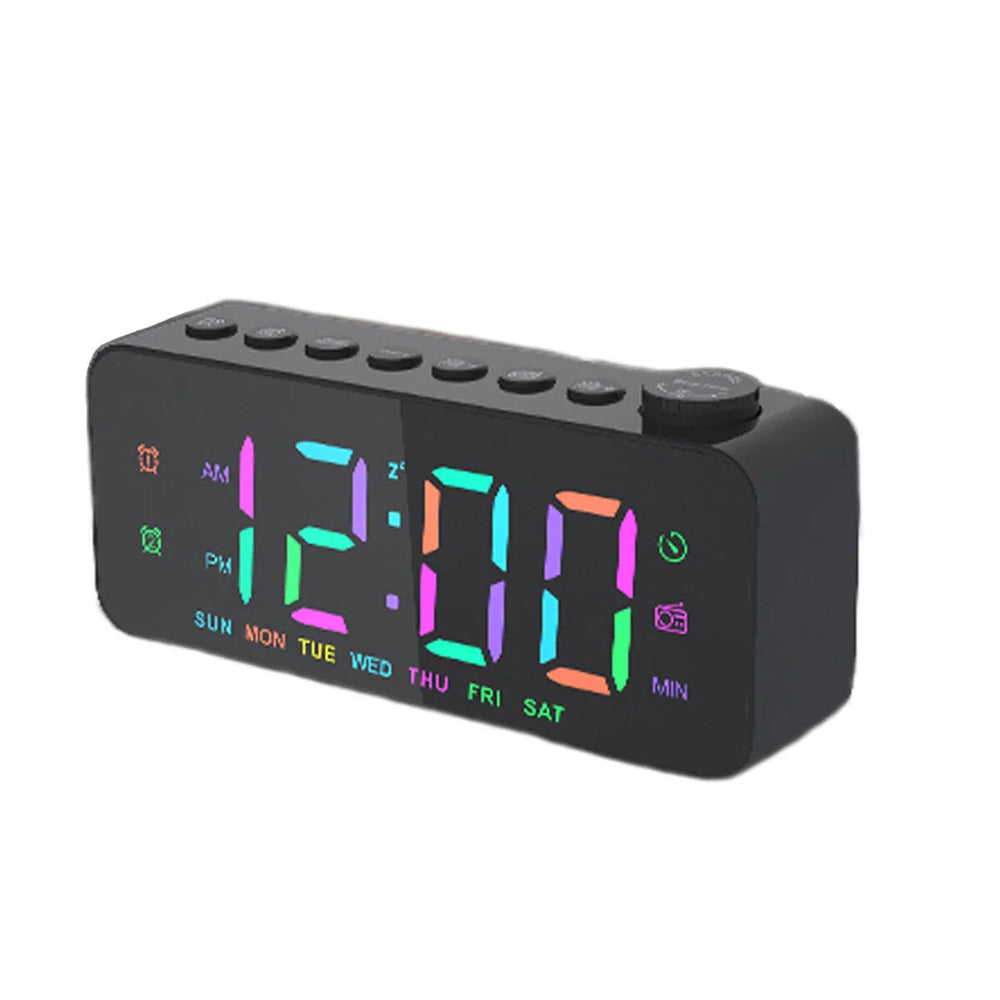 LED Digital Alarm Clock with FM Radio, Dual Alarm, Snooze, USB Charging Port, and Dimmable Night Light for Bedroom, Image 2