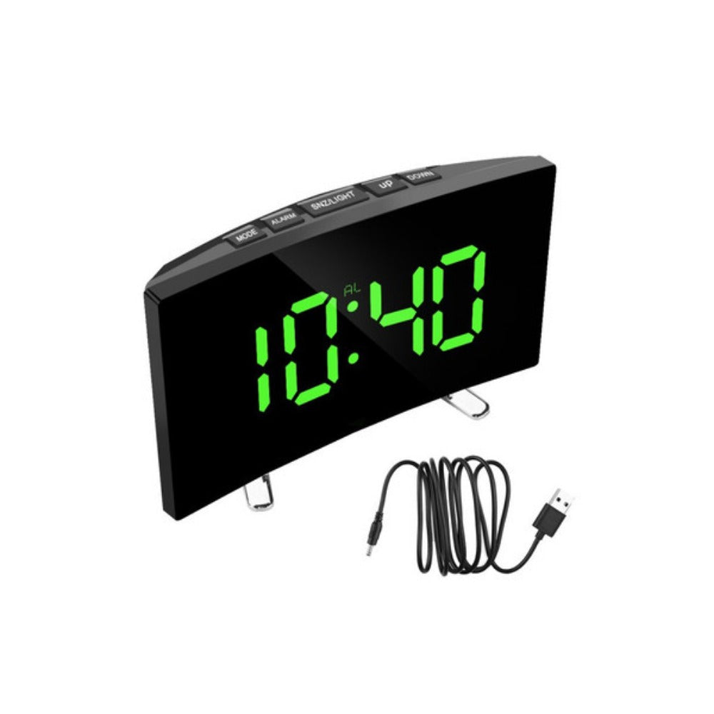 LED Digital Alarm Clock with Mirror, USB Charging, Adjustable Brightness, 10 Music Options, and Memory Function Image 2