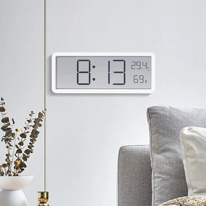 LCD Digital Wall Clock with Temperature, Humidity, and Time Display - Battery Powered Desktop Clock Image 7