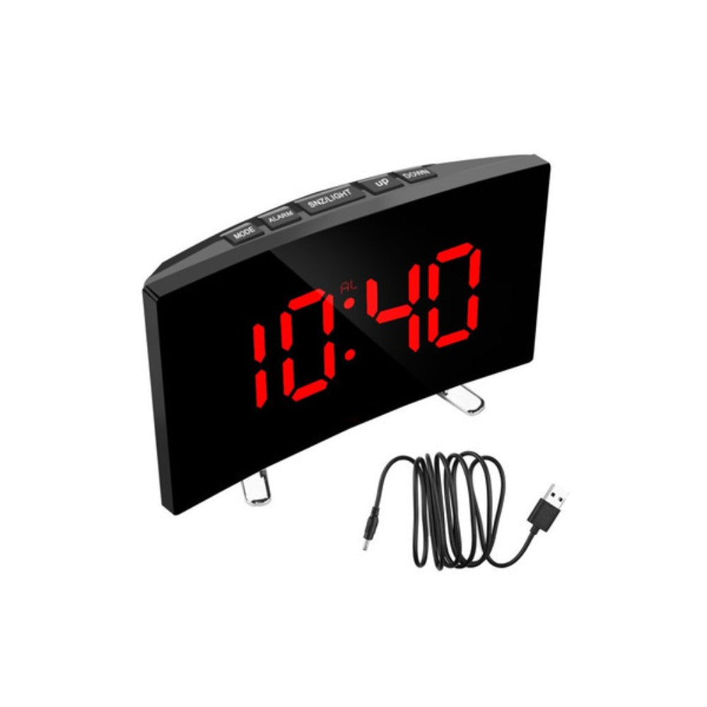 LED Digital Alarm Clock with Mirror, USB Charging, Adjustable Brightness, 10 Music Options, and Memory Function Image 5