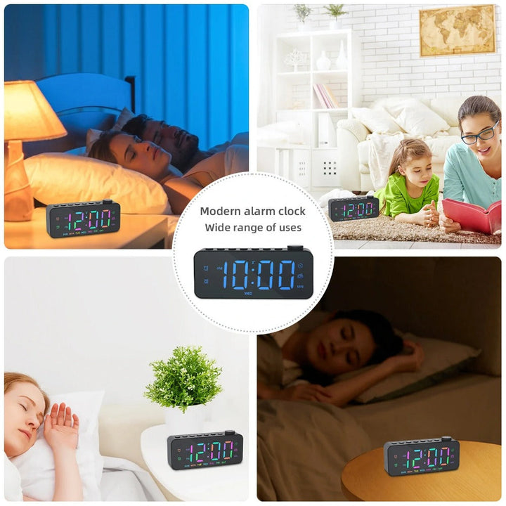 LED Digital Alarm Clock with FM Radio, Dual Alarm, Snooze, USB Charging Port, and Dimmable Night Light for Bedroom, Image 12