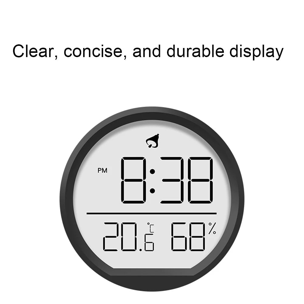 LED Electronic Hygrometer Alarm Clock with Temperature Display, Folding Bracket for Wall or Desk - Ideal for Living Room Image 11