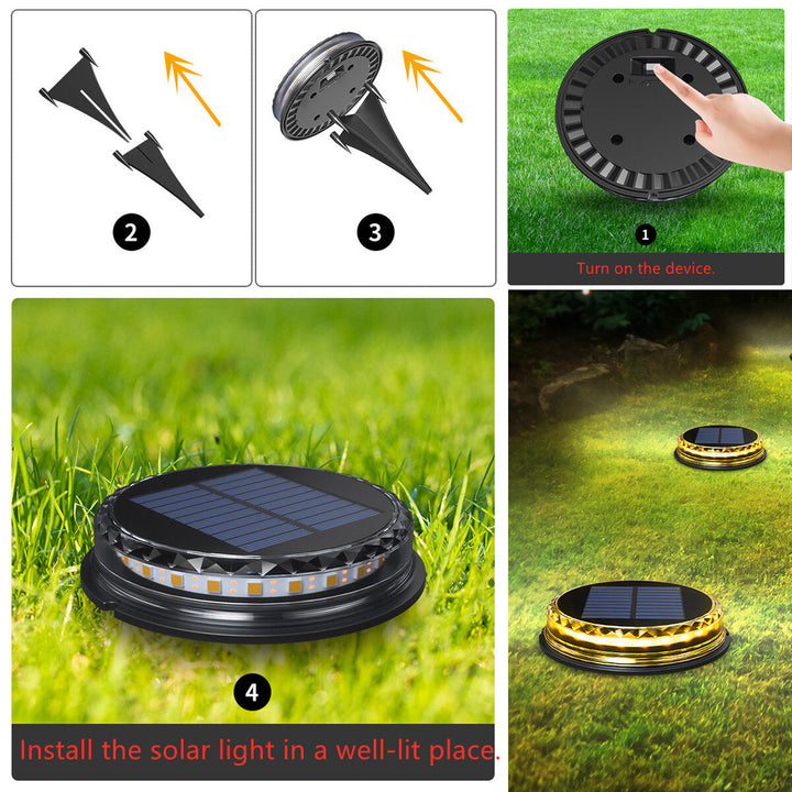 LED Solar Ground Lights Floor Decking Outdoor Garden Lawn Path Lamps Waterproof Image 7