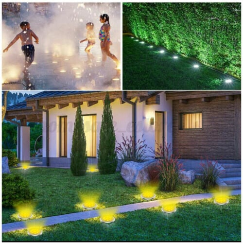 LED Solar Ground Stake Lights Garden Lawn Lamp Pathway Energy-saving Waterproo,DTTT Image 2