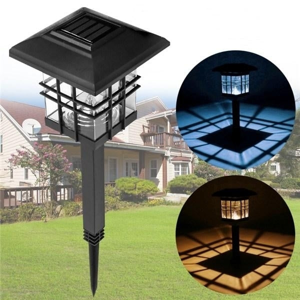 LED Solar Lights Waterproof Column Headlight Lawn Lamp for Outdoor Garden Yard Image 4