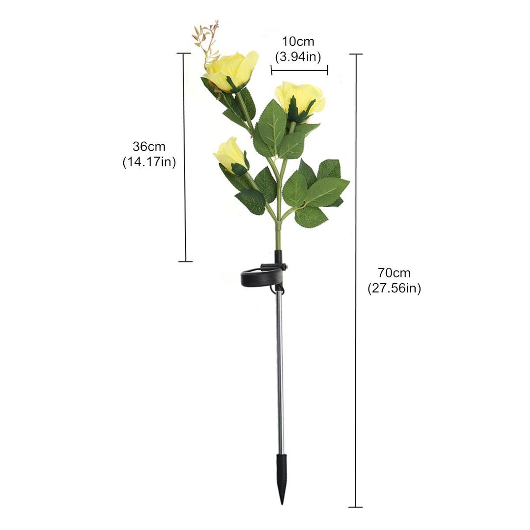 LED Solar Rose Flower Lawn Light Outdoor Garden Stake Lamp Landscape Path Yard Lamp Decor,DTTT Image 1