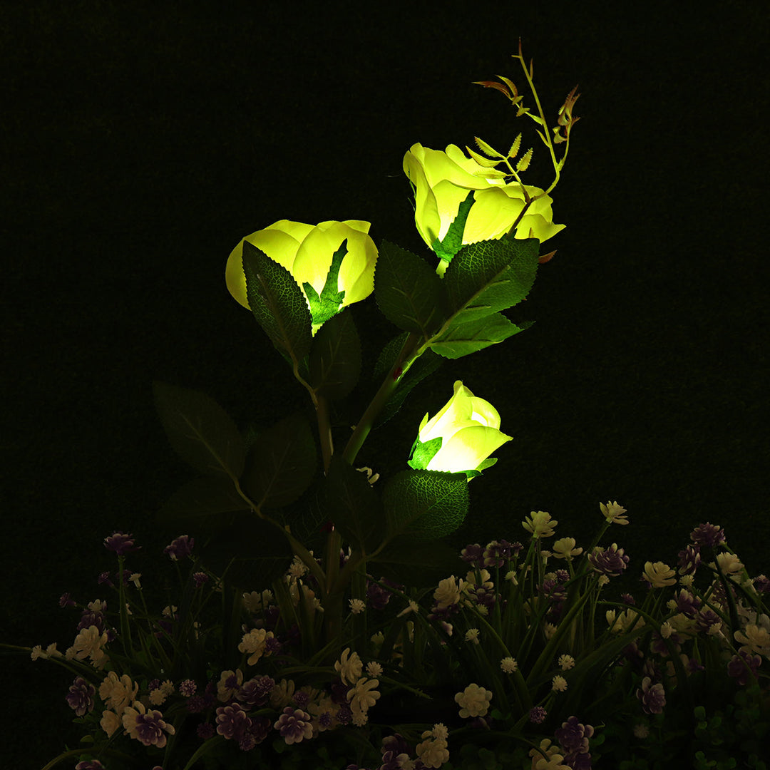 LED Solar Rose Flower Lawn Light Outdoor Garden Stake Lamp Landscape Path Yard Lamp Decor,DTTT Image 5