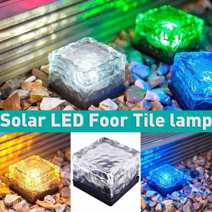 LED Solar Power Buried Light Waterproof Ice Cube Ground Lawn Lamp Outdoor Path Garden Deck Lighting,DTTT Image 2