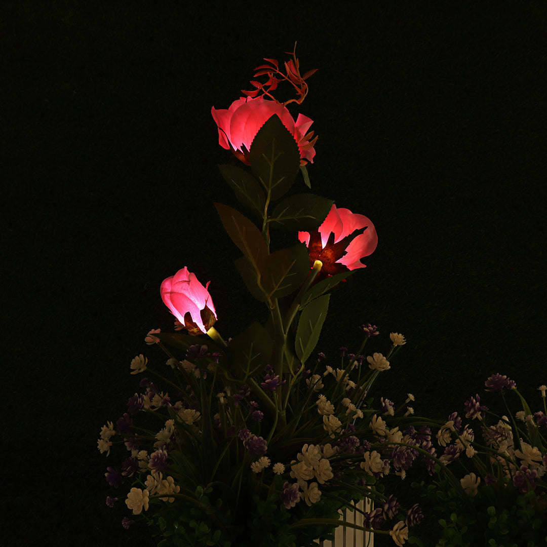 LED Solar Rose Flower Lawn Light Outdoor Garden Stake Lamp Landscape Path Yard Lamp Decor,DTTT Image 7