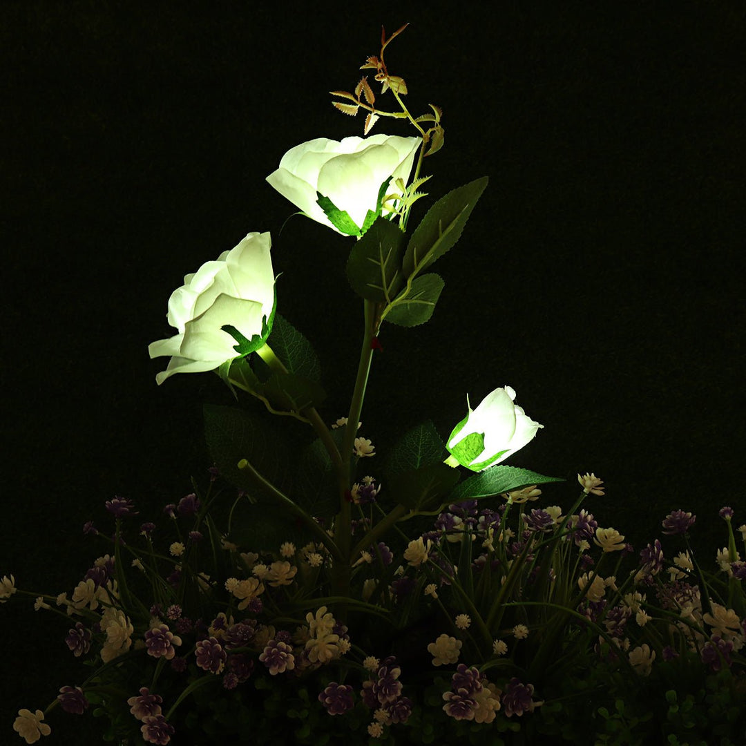 LED Solar Rose Flower Lawn Light Outdoor Garden Stake Lamp Landscape Path Yard Lamp Decor,DTTT Image 8