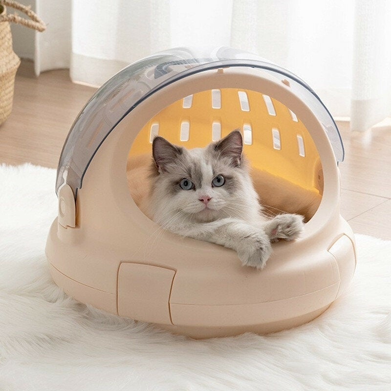 Multi-function Cat Flight Case Portable Space Capsule Pet Kennel Cat Litter Box Image 2