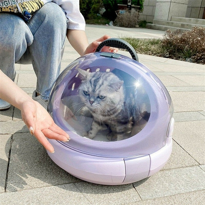 Multi-function Cat Flight Case Portable Space Capsule Pet Kennel Cat Litter Box Image 4