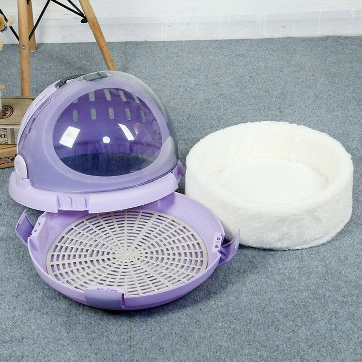 Multi-function Cat Flight Case Portable Space Capsule Pet Kennel Cat Litter Box Image 5