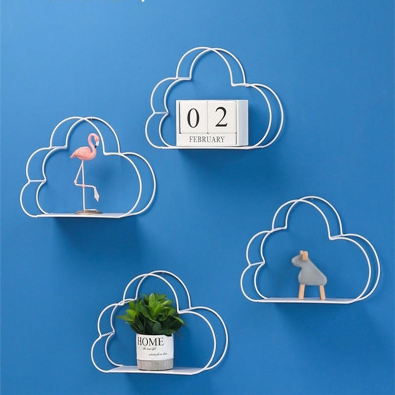 Multi-Function Storage Rack Wall Hanging Rack Cloud Shaped Floating Shelf Rack Image 3