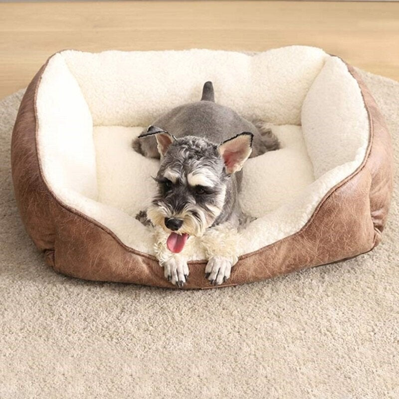 MINI Pet Kennel Waterproof Removable and Washable Suede Bed for Dog Cat Image 2