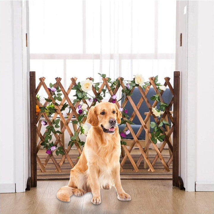 Mobile Pet Isolation Door Portable Scalable Instant Wooden Fence Retractable Fence Dog Sliding Door Image 2