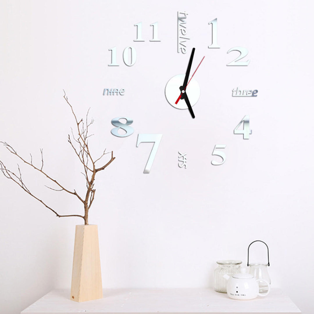 Modern 3D Frameless 40cm Wall Clock Style Watches Hours DIY Room Home Decorations Model Image 4