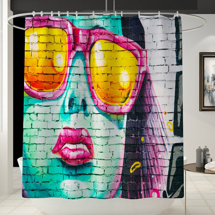 Modern Girl Shower Curtain Set Swing Bath Curtains Bathroom Curtains Bathtub Mat for Bathroom Decoration Image 3