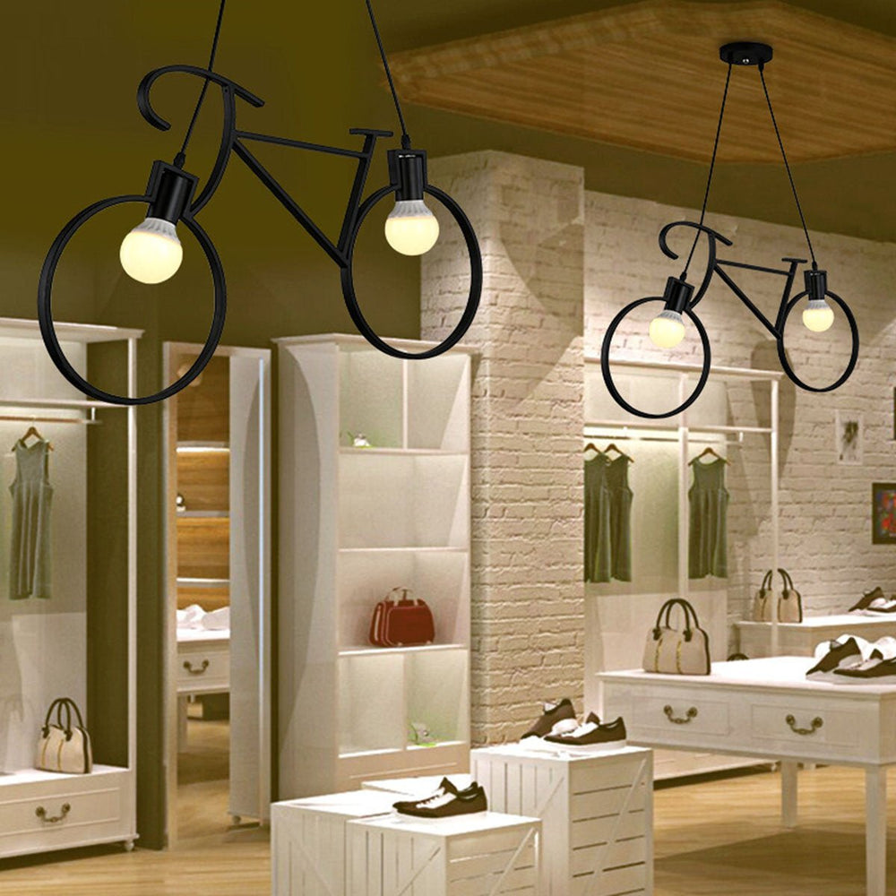 Modern Industrial Iron Bicycle Children Bedroom Decorations Chandelier Loft Ceiling Light Image 2