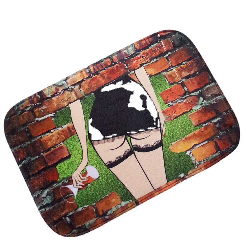 Modern Printing Club Style Sexy Women Bathroom Rug Polyester Carpet Toilet Cover Bath Mat Image 1