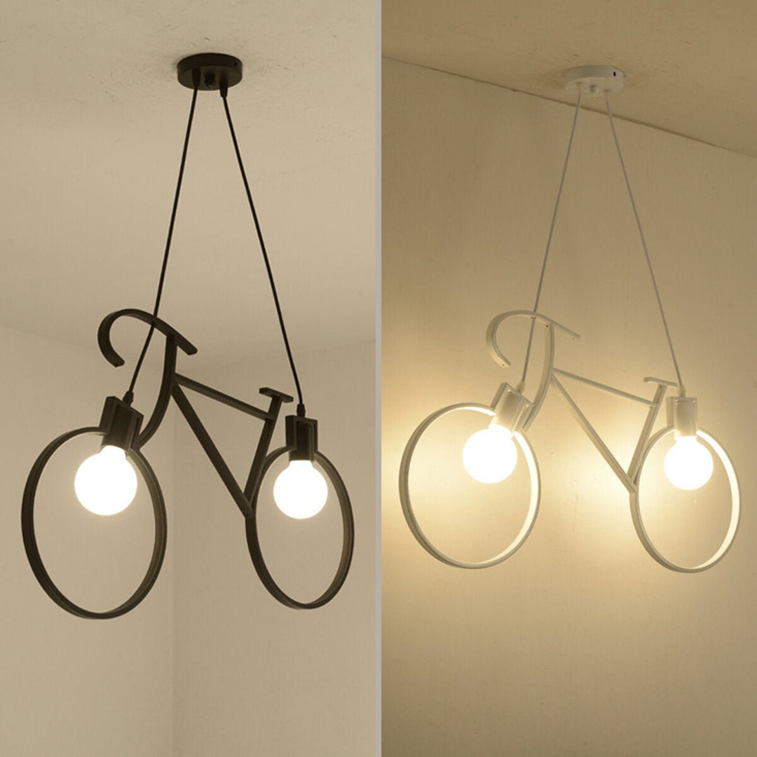 Modern Industrial Iron Bicycle Children Bedroom Decorations Chandelier Loft Ceiling Light Image 3