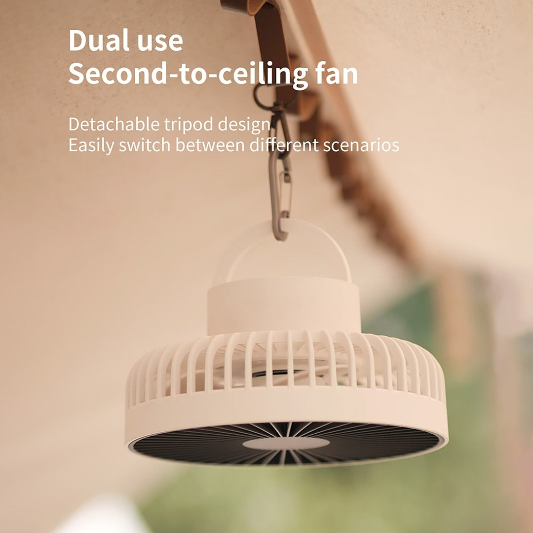 Multi-functional Mini Fan USB Rechargeable Portable Fan Outdoor Camping Ceiling Fan Desktop Fan with LED Light Image 10