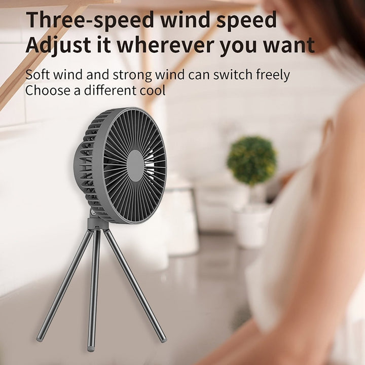 Multi-functional Mini Fan USB Rechargeable Portable Fan Outdoor Camping Ceiling Fan Desktop Fan with LED Light Image 12