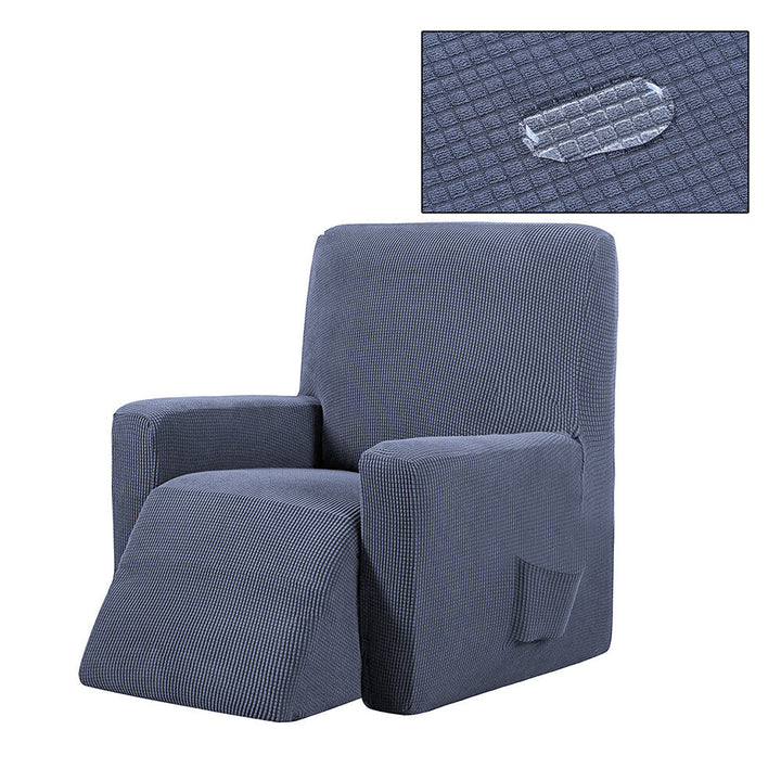 Non-slip Massage Sofa Cover Removable Stretch Fleece Recliner Rocking Chair Protector Pure Color All-inclusive Elastic Image 3