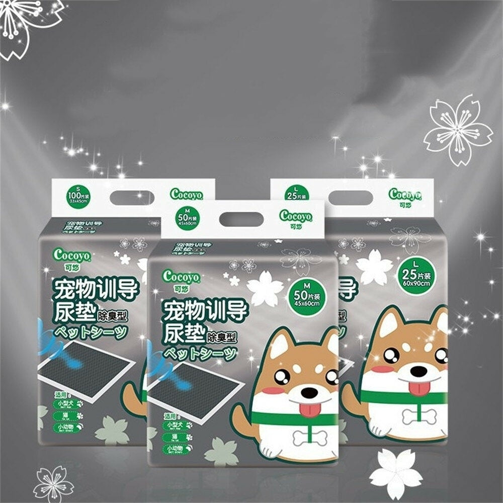 Non-woven Fabric Wood Pulp Pet Training Diaper Water Proof Activated Carbon Fiber Double Deodorization Image 3