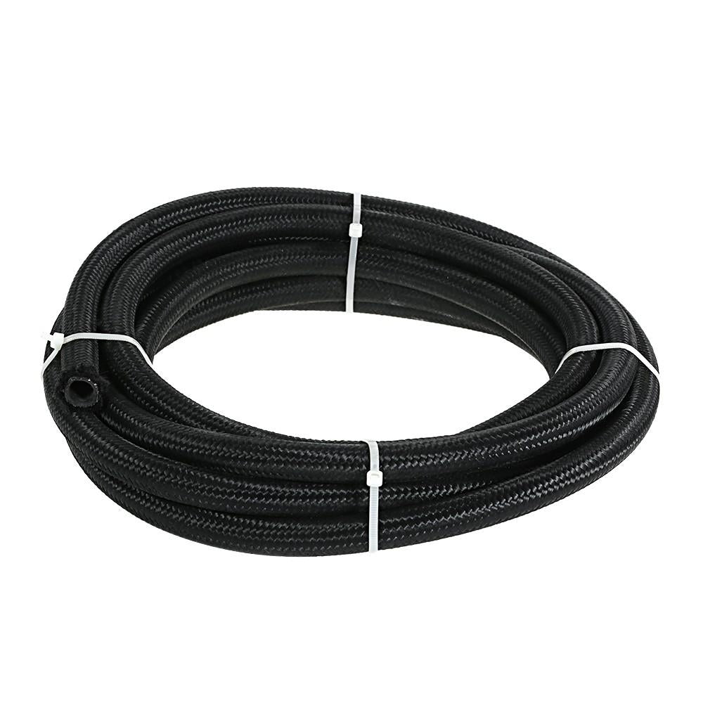 Nylon Braided Fuel Hose Oil Cooler 1M Black Image 1