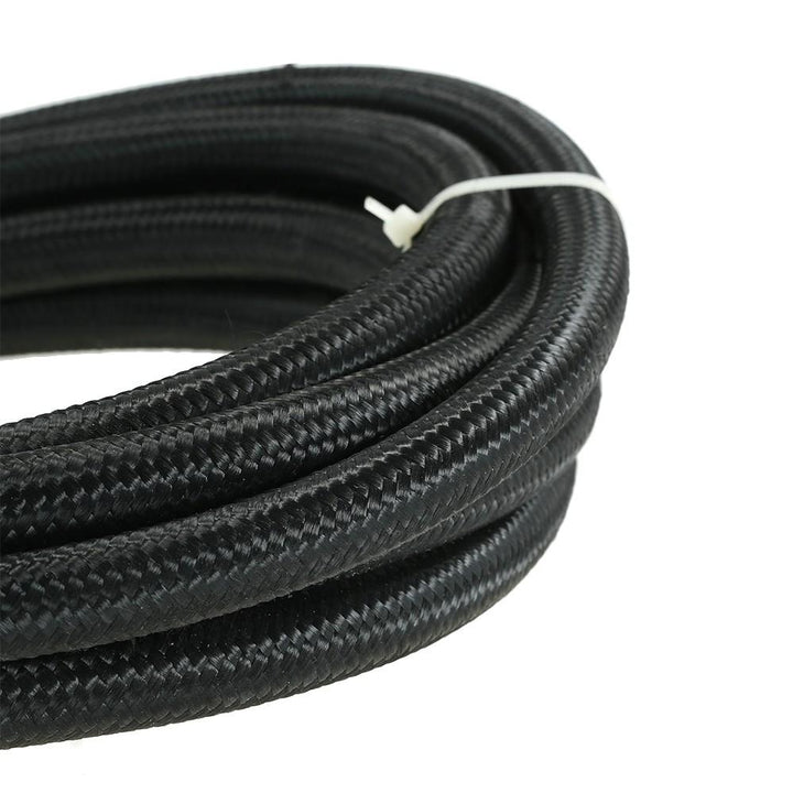 Nylon Braided Fuel Hose Oil Cooler 1M Black Image 3